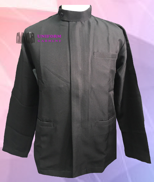 เสื้อแมสเซนเจอร์ สีดำ คออ้อม
