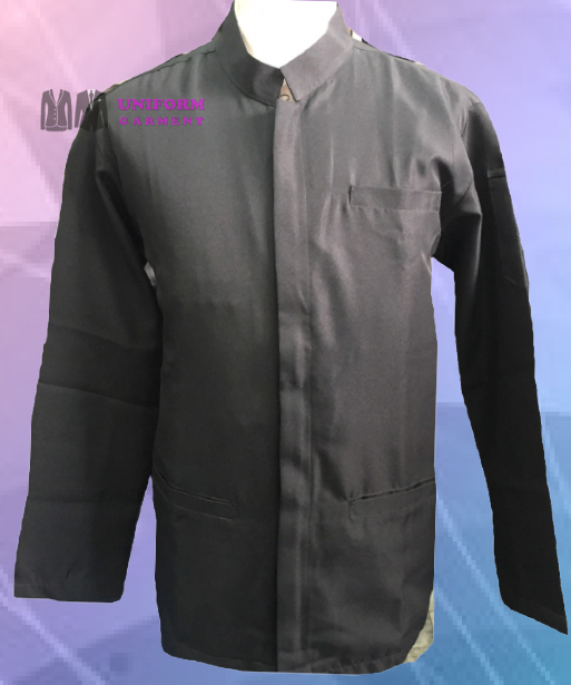 เสื้อแมสเซนเจอร์ สีดำ คอจีน