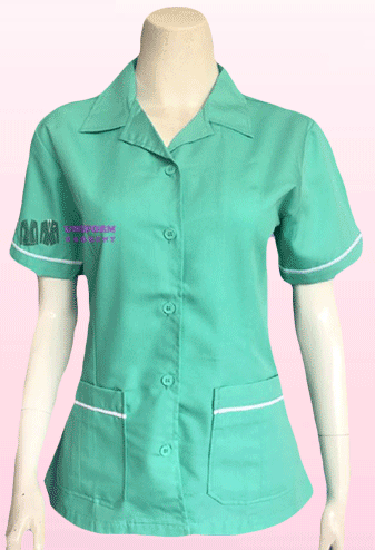 เสื้อแม่บ้านสีเขียวมิ้นท์