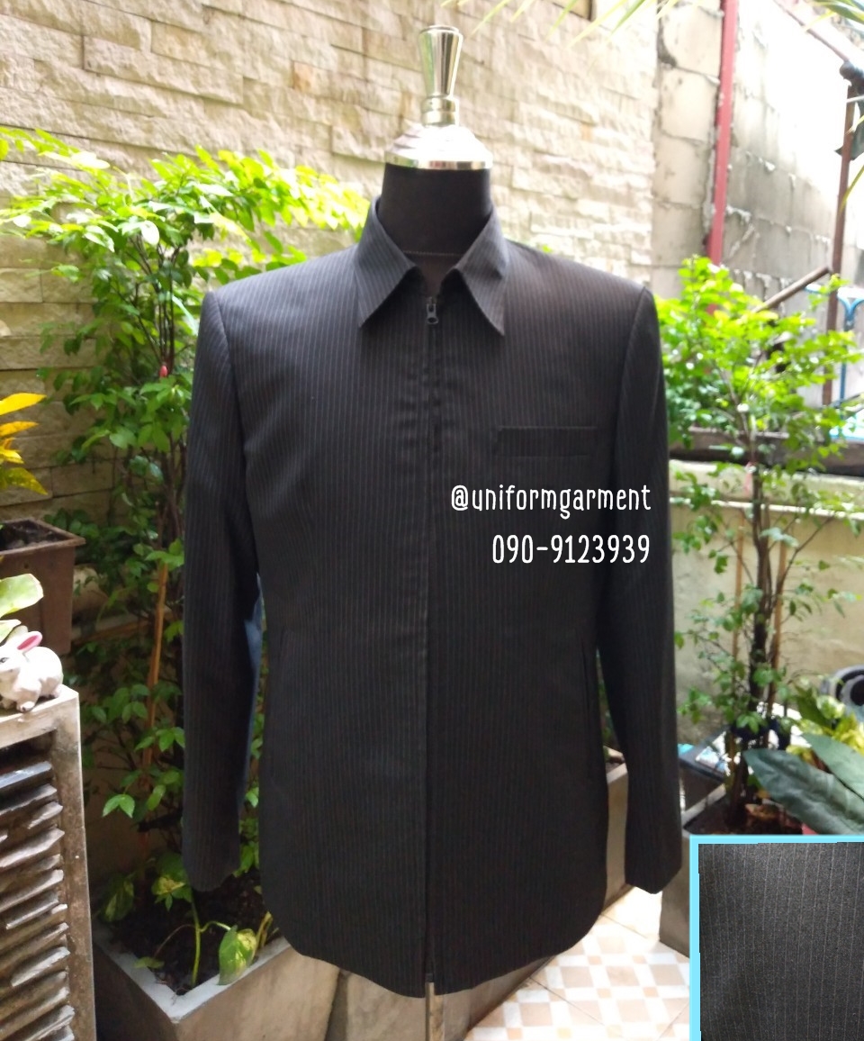  เสื้อสูทสากลสุภาพบุรุษ แบบซิปสีดำ
