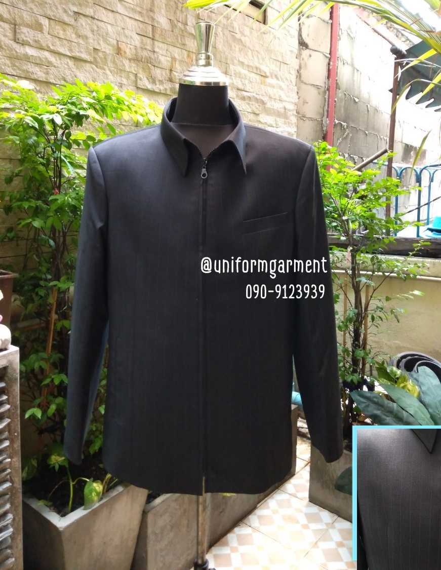  เสื้อสูทสากลสุภาพบุรุษ แบบซิป  สีดำ